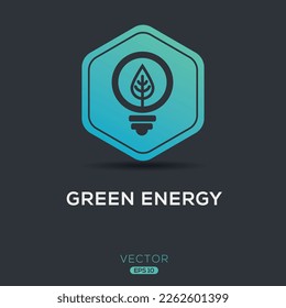 Creative (Green energy) Icon, Vector sign.