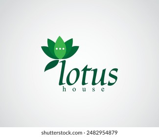 creative green flower logo design