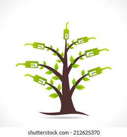 creative green fuel tree  design concept vector