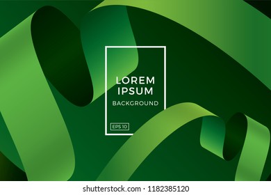 Creative green geometric background. Trendy gradient shapes composition