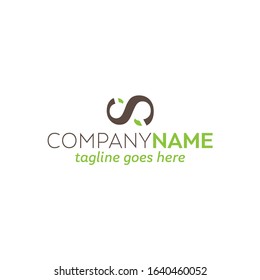 Creative Green and Gray Infinite Logo Design, Vector