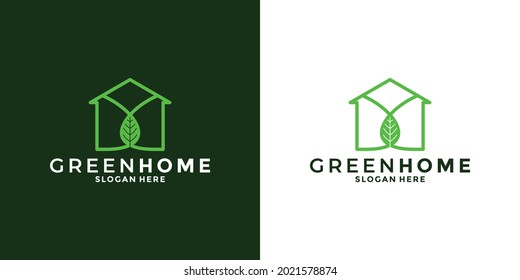 creative green home logo design template