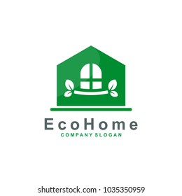 Creative Green House Concept Logo Design Vector Illustration