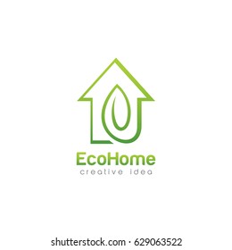 Creative Green House Concept Logo Design Template