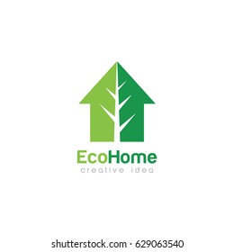 Creative Green House Concept Logo Design Template
