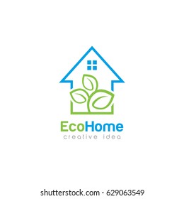 Creative Green House Concept Logo Design Template