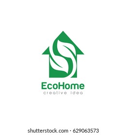 Creative Green House Concept Logo Design Template