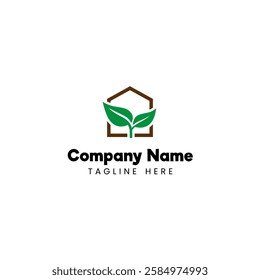 Creative Green House Logo. Nature Green House logo