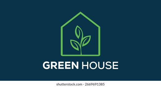 Ilustración vectorial creativa de diseño de Plantilla de logotipos de Green House