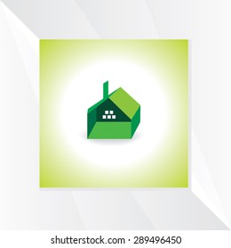 creative green house vector illustration 