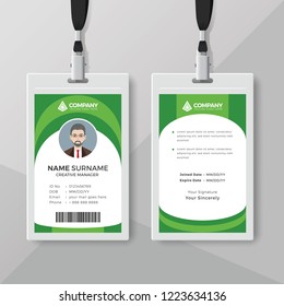 Creative green ID card design template