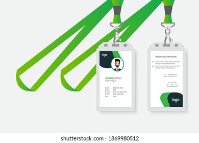 Creative Green Id Card Design Vector Template
