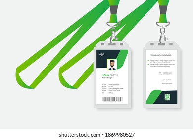 Creative Green Id Card Design Vector Template

