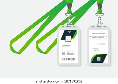 
Creative Green Id Card Design Vector Template