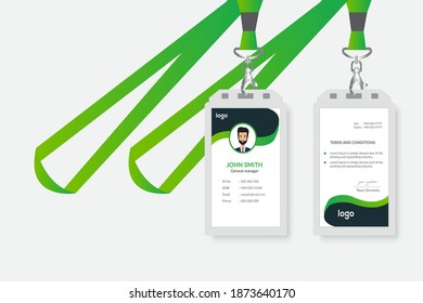 Plantilla de vector de diseño de tarjeta de identificación verde creativa