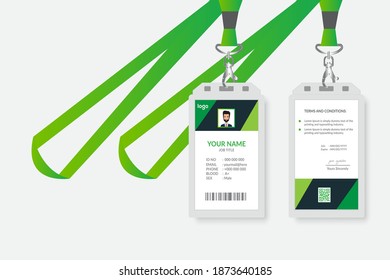 Creative Green Id Card Design Vector Template