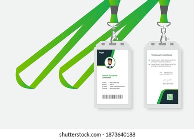 Creative Green Id Card Design Vector Template