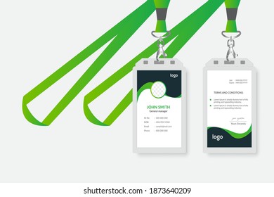 Creative Green Id Card Design Vector Template