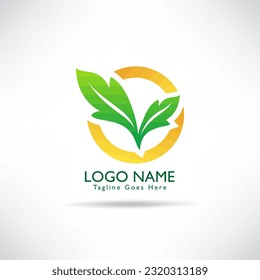 creative Green Leaf eco organic Logo design vector template. green environmental concept, ecological.