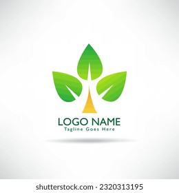 creative Green Leaf eco organic Logo design vector template. green environmental concept, ecological.