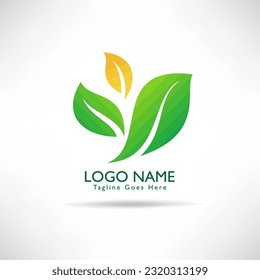 creative Green Leaf eco organic Logo design vector template. green environmental concept, ecological.
