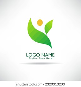 plantilla de vector de diseño de logotipo ecológico ecológico creativo de hoja verde. concepto ambiental verde, ecológico.