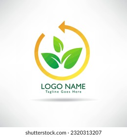 creative Green Leaf eco organic Logo design vector template. green environmental concept, ecological.