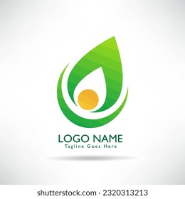 creative Green Leaf eco organic Logo design vector template. green environmental concept, ecological.