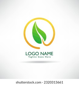 creative Green Leaf eco organic Logo design vector template. green environmental concept, ecological.