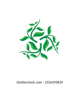 creative green leaf ecology nature vector. isolated on white background