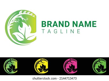 Creative green leaf logo and icon design template