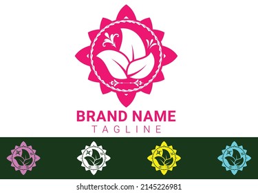 Creative green leaf logo and icon design template