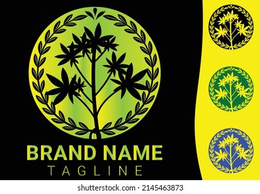 Creative green leaf logo and icon design template