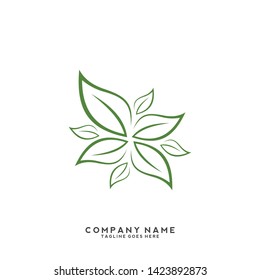 creative green leaf logo template