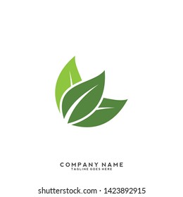 creative green leaf logo template