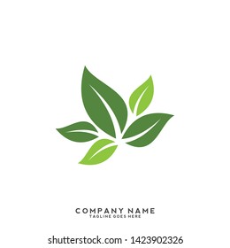 creative green leaf logo template
