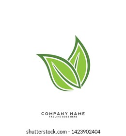 creative green leaf logo template