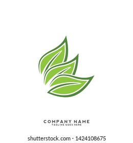 creative green leaf logo template