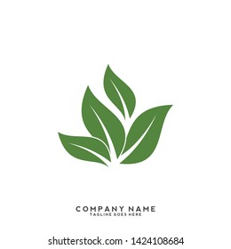 creative green leaf logo template