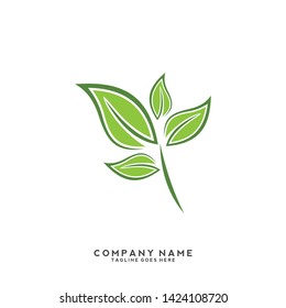 creative green leaf logo template