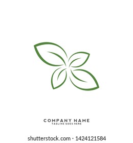 creative green leaf logo template