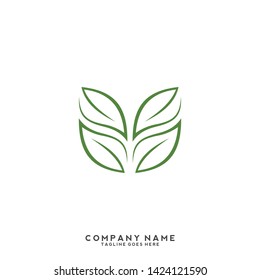 creative green leaf logo template