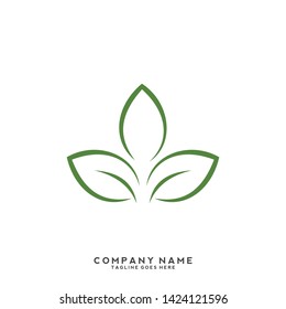 creative green leaf logo template