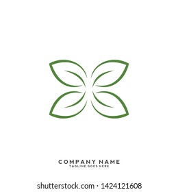 creative green leaf logo template