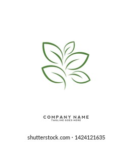creative green leaf logo template