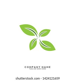 creative green leaf logo template