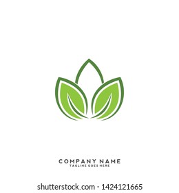 creative green leaf logo template