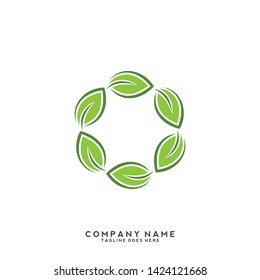 creative green leaf logo template