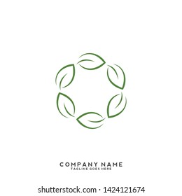 creative green leaf logo template