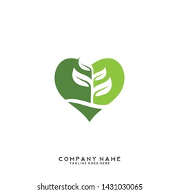 creative green leaf logo template